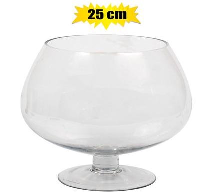 Vase glass footed 25x25cm asstd