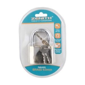 Padlock zenith brass 63mm carded
