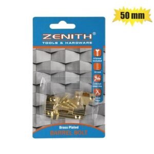 Barrel-bolt+screws brass 50mm zenith