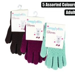 Gloves adult knitted w/design asstd