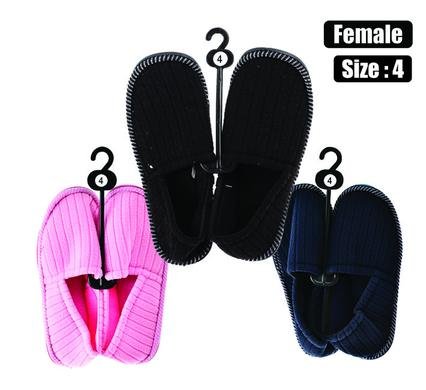 Slipper w/binding & tpr-sole size 4