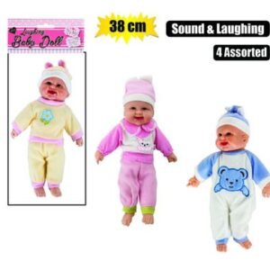 Doll baby asstd w/sound 38cm