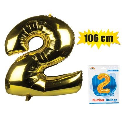Balloon helium foil gold 2 102cm f-04