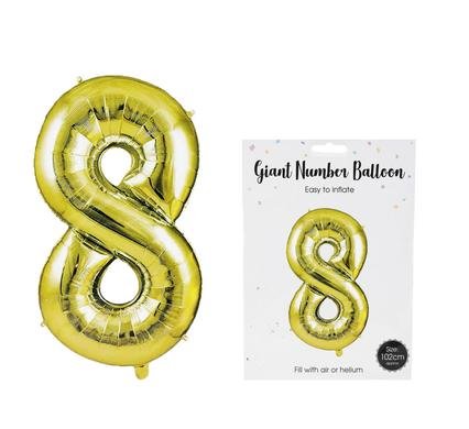 Balloon helium foil gold 8 102cm f-04