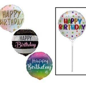 Balloons a/fill bday asstd 25cm