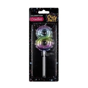 Candle birthday balloon-8 rainbow 5m