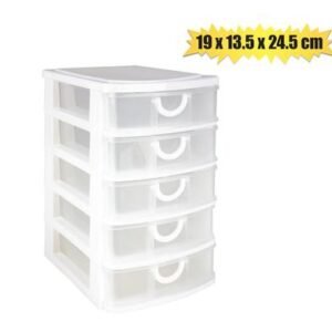 Storage unit 5xdrawers 19x13.5x24.5cm