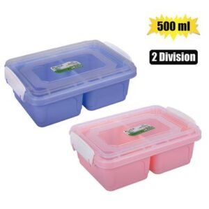 Lunch box 2-division 500ml clip lock