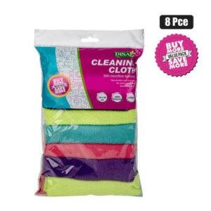 Cloth microfibre 30x30cm 8pce mixed col