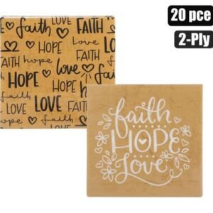 Serviettes 2ply 33cm 20pc kraft/h/l