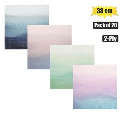 Serviettes 2ply 33cm 20pc ombre