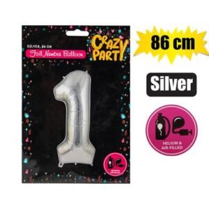 Balloon helium foil silver 1 86cm f-03