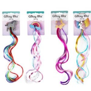 Hair clip with multi colour lock unicorn