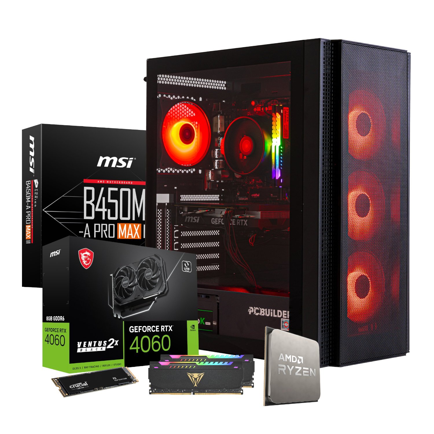 PCBuilder AMD Ryzen 5 5600X BARRICADE Windows 11 Gaming PC - Image 2